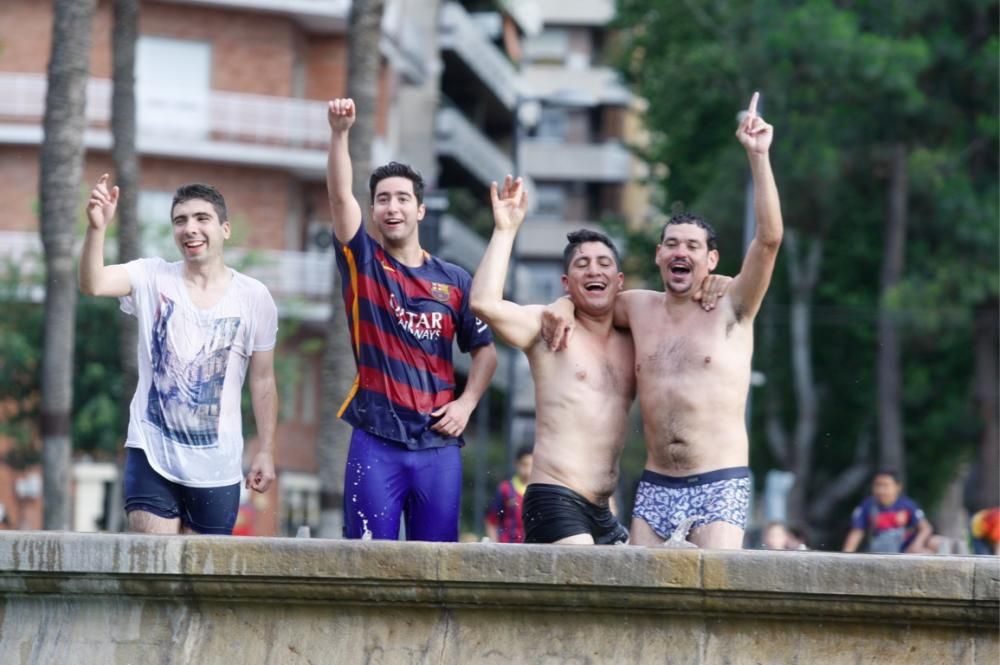 Celebración del título de Liga del Barcelona en Murcia