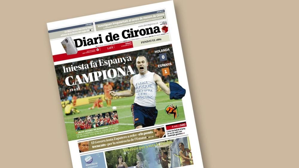 Portadas de los diarios de Prensa Ibérica del título de España en el Mundial 2010