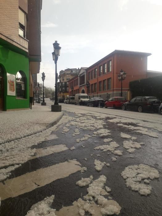 Granizo en la zona centro de Asturias