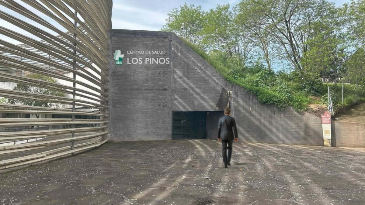 Recreación de uno de los accesos del centro de salud Los Pinos en el palacio de congresos de Badajoz.
