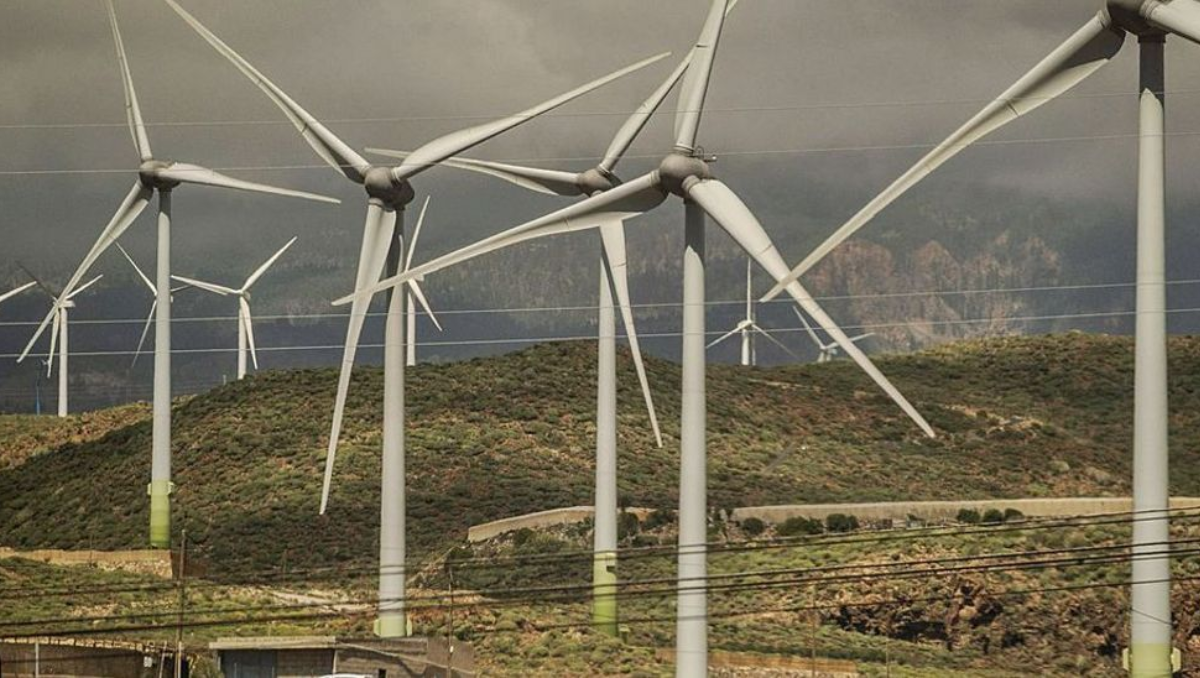 Parque eólico en el sur de Tenerife.