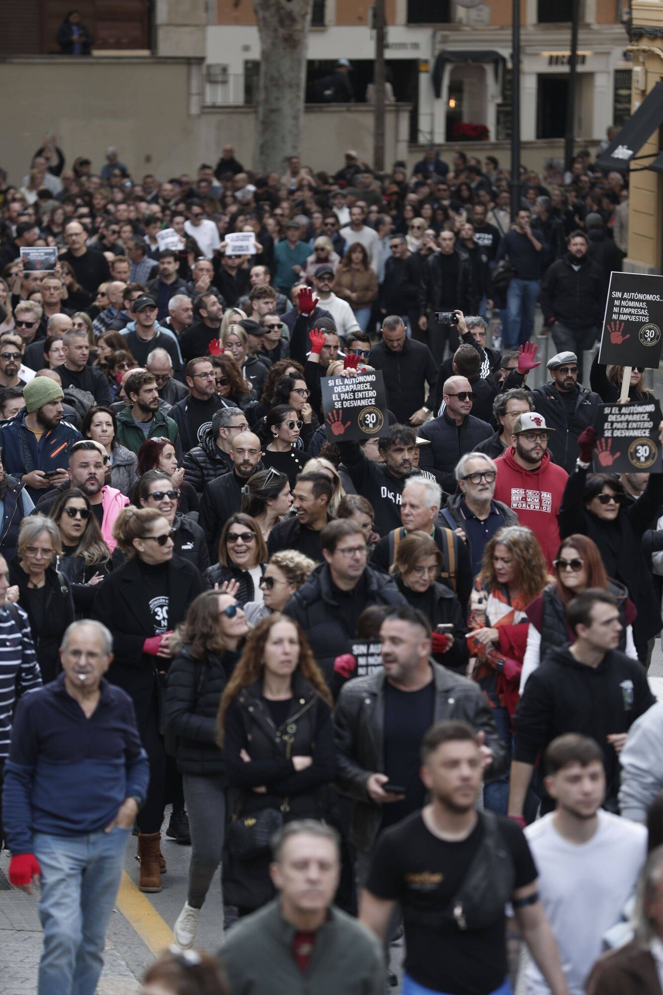 Así ha sido la manifestación de los autónomos en Palma del 30N.
