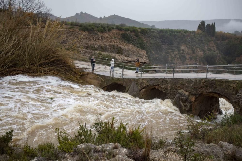 Segundo día del  Temporal Gloria en la Vall d'Albaida, la Costera y la Canal de Navarrés