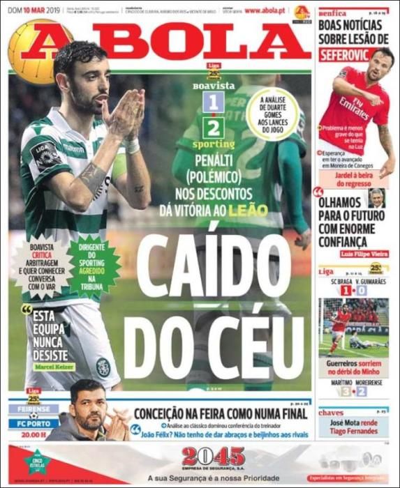 Portada A BOLA domingo 10 marzo 2019