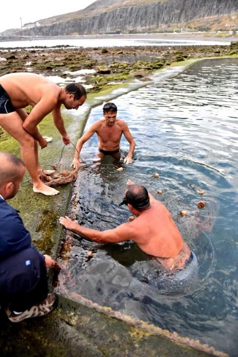 Rescatan a un chucho negro en las piscinas de La Laja