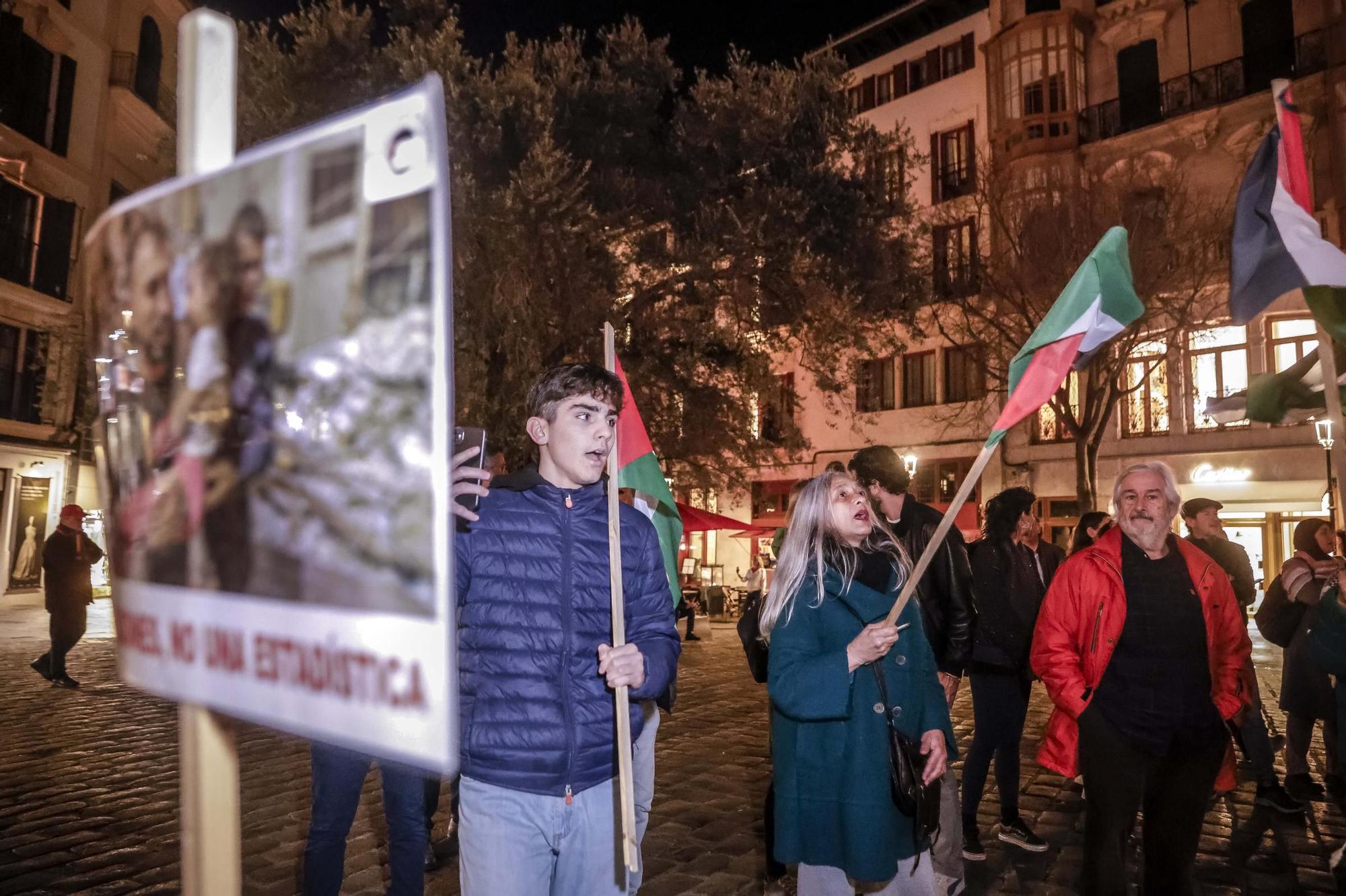 FOTOS | Concentración frente al ayuntamiento de Palma en contra de la charla proisraelí de Francisco Gil-White