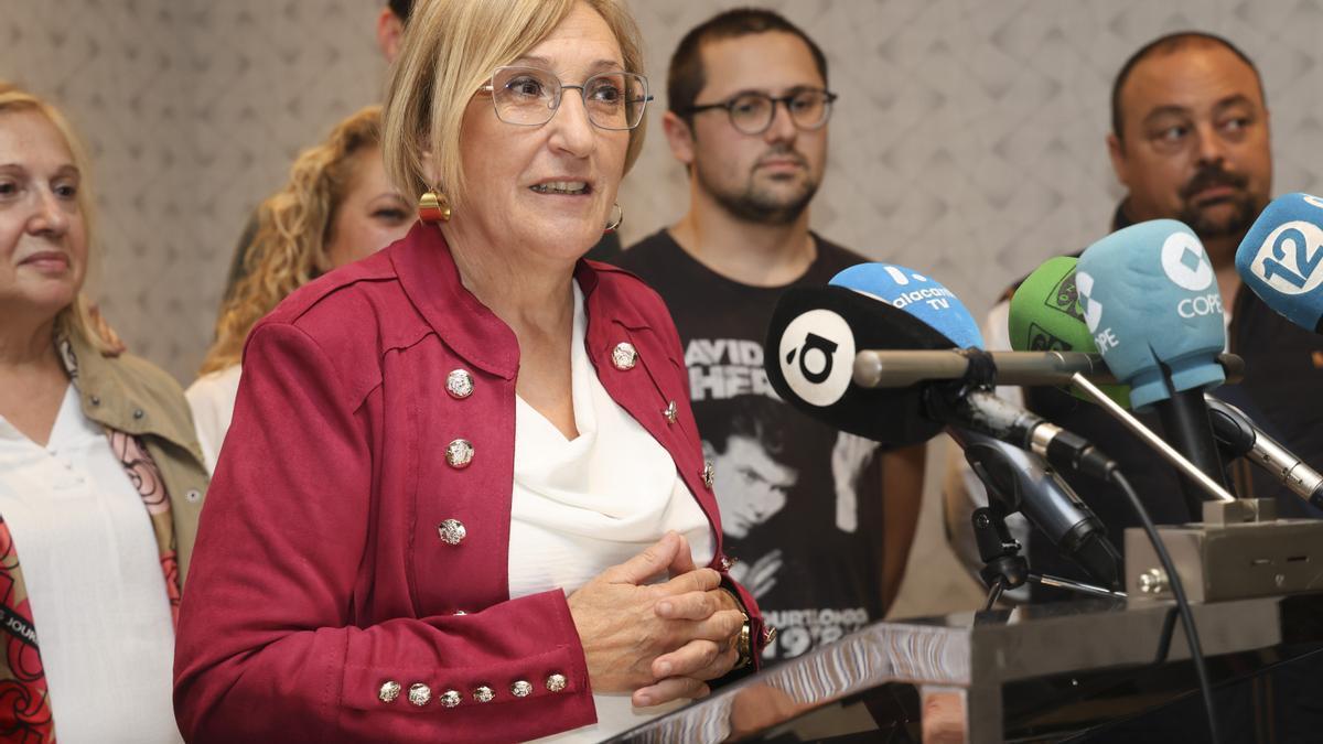 Ana Barcelo, en una imagen de la noche electoral.