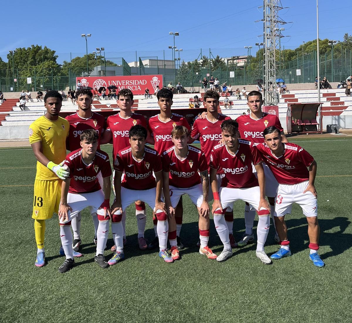 Real Murcia juvenil en el partido ante el Patacona