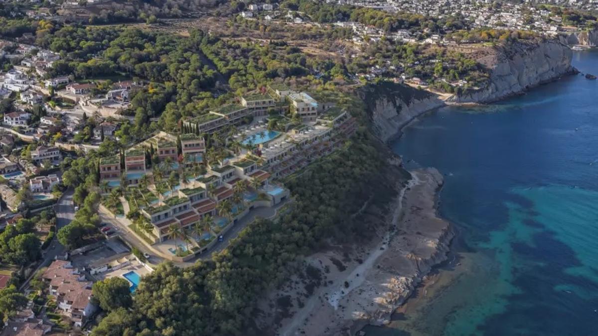 Recreación del resort (hotel de lujo) que la promotora quiere construir en el tramo de litoral virgen de Benissa