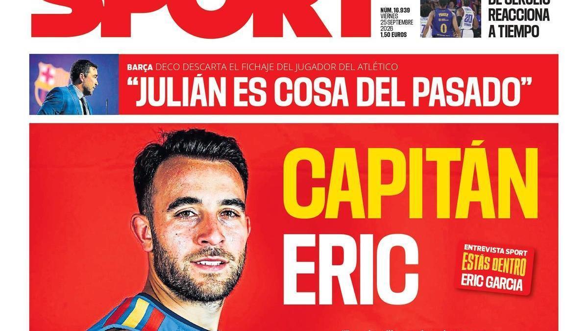 La portada de SPORT de hoy viernes, 25 de septiembre de 2026