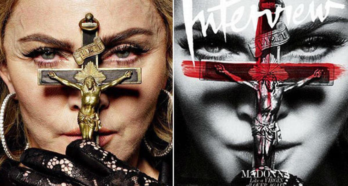 La diva, al natural, i amb els filtres de Photoshop, per a la portada de la revista {’Interview}’, el 2010.