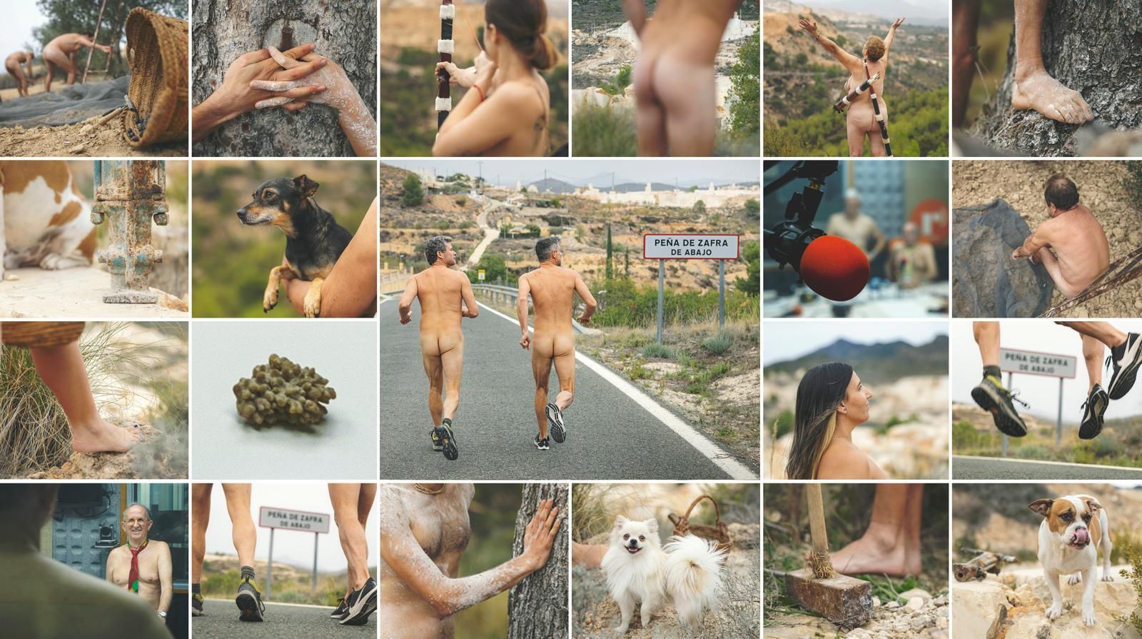 Las imágenes del calendario en los que los vecinos de Peña Zafra de Abajo aparecen desnudos