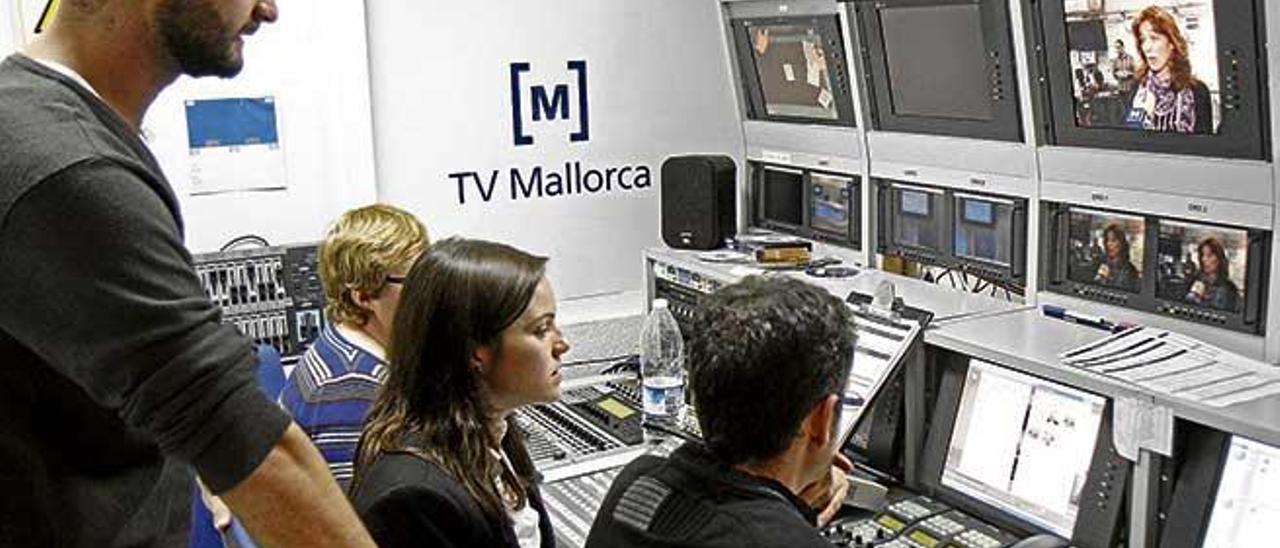 El control de TV-Mallorca el día que emitieron su último informativo antes del cierre.
