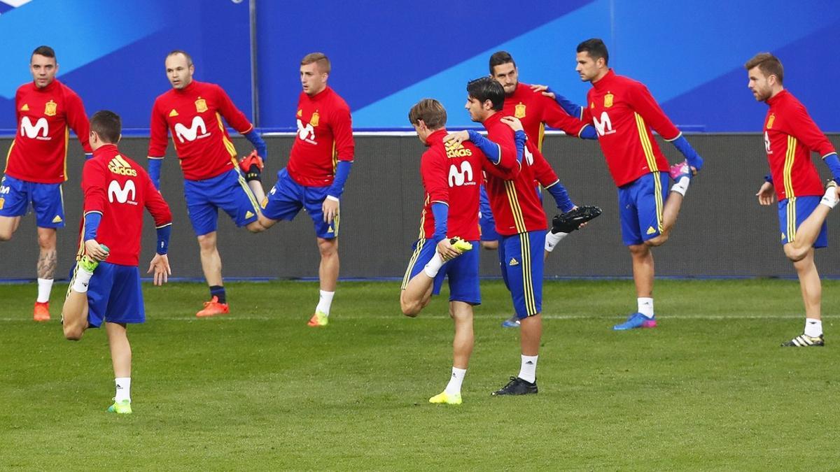 Entrenamiento de la selección española