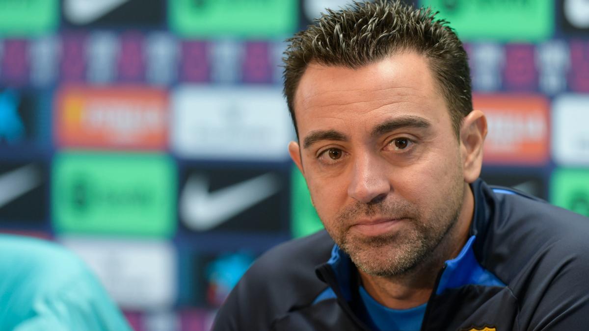 Xavi Hernández, entrenador del Barça, en rueda de prensa