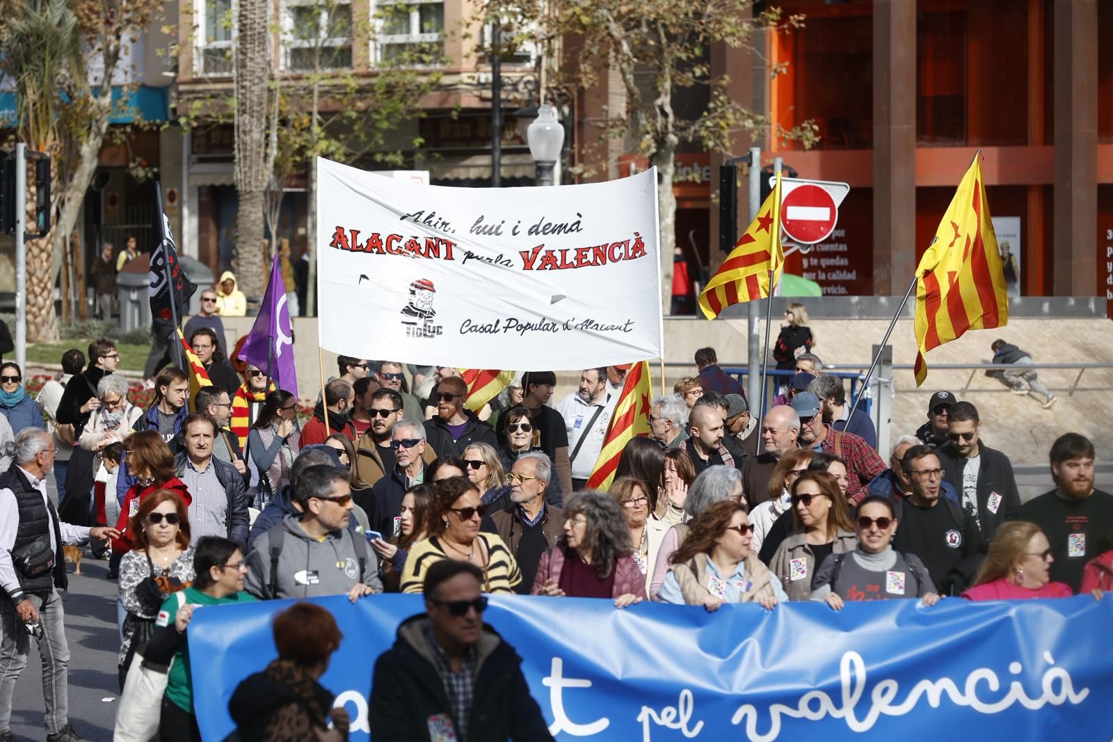 La manifestación 'Defensem la llengua, som País Valencià', en imágenes