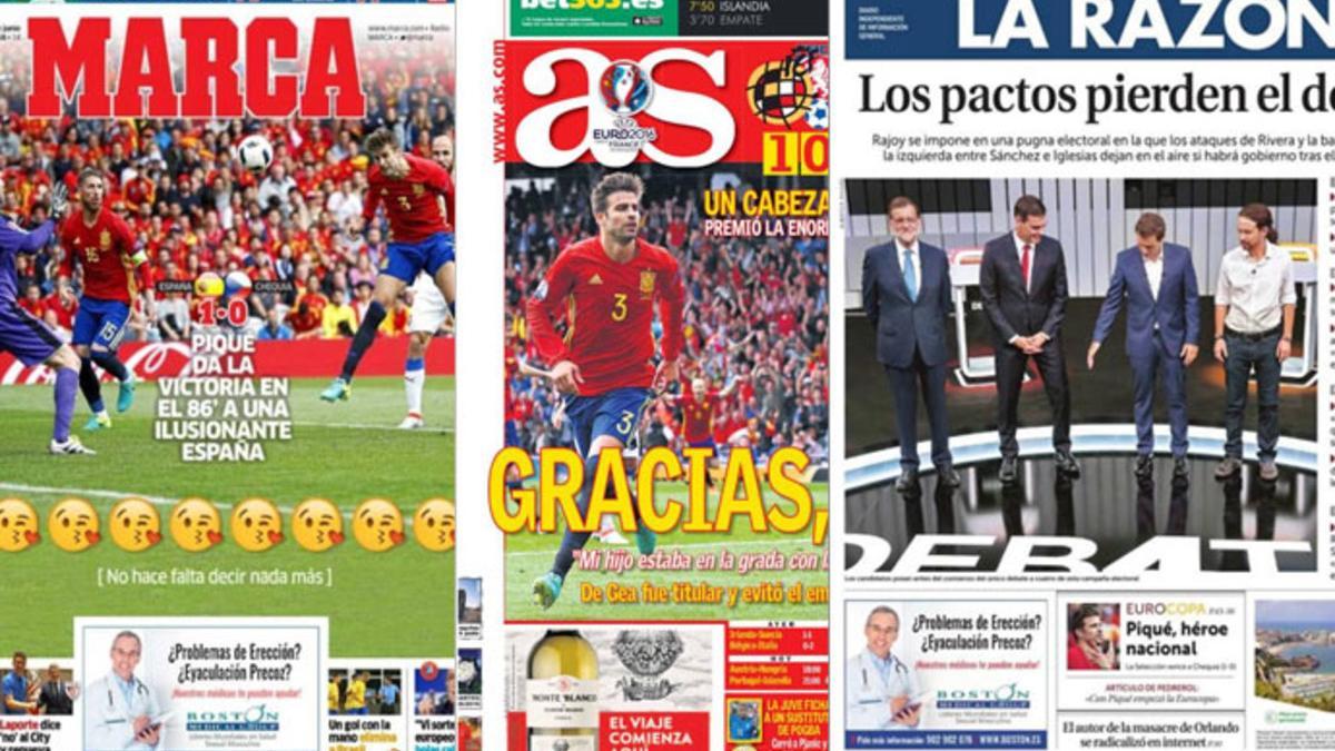 La prensa destacó la actuación de Gerard Piqué