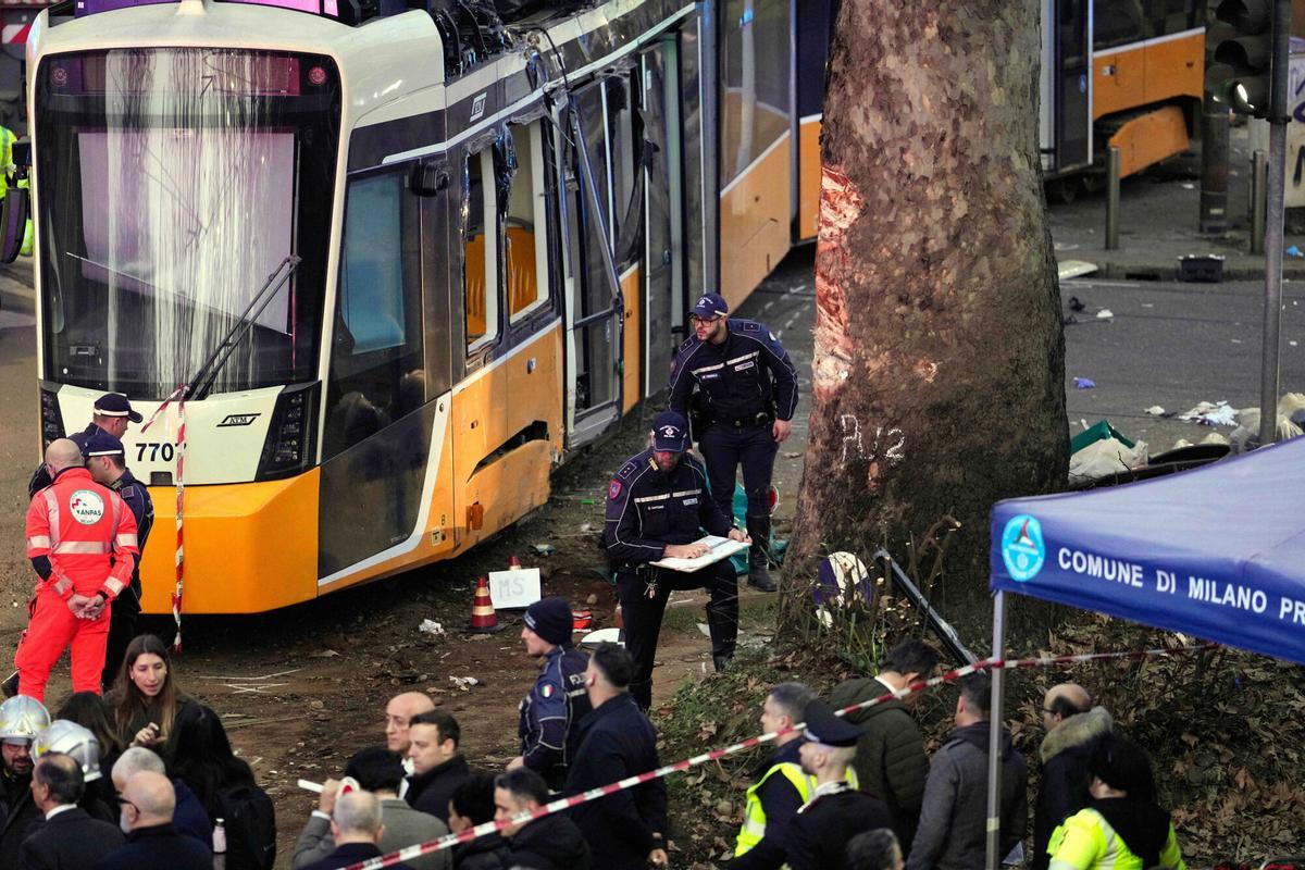 Accidente de tranvía en Milán.
