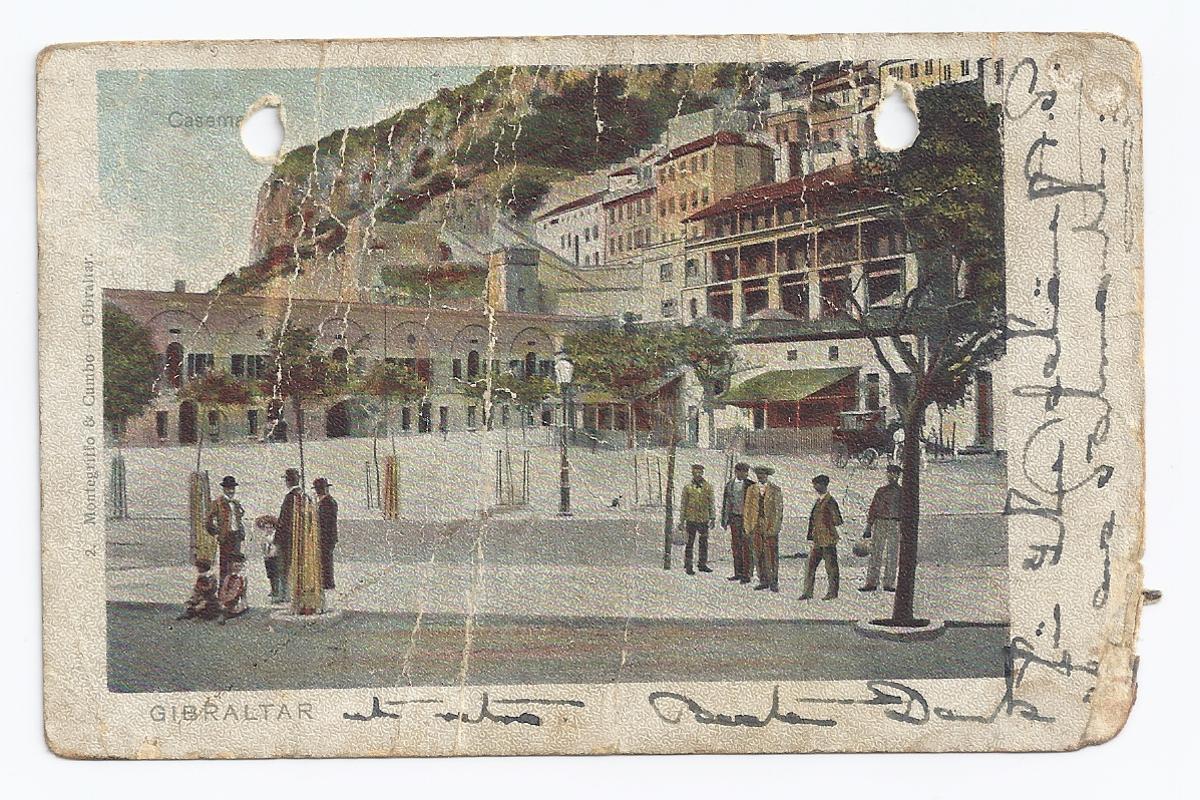 Postal de Gibraltar que conservó Fritz Hancker