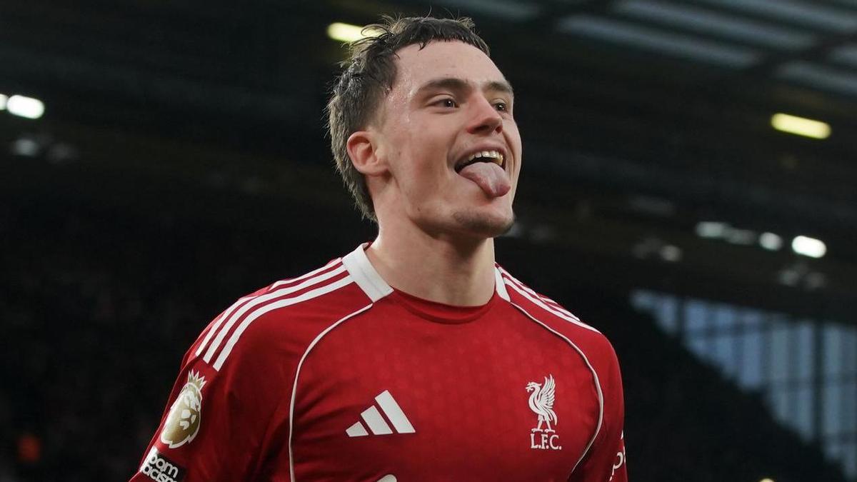 Wirtz celebró su primer gol con el Liverpool