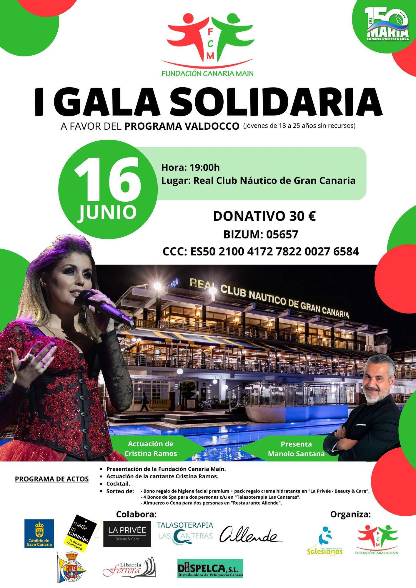 Cartel de la Gala Solidaria de la Fundación Canaria Maín