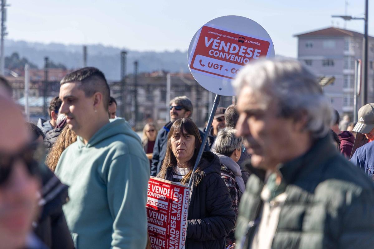 Manifestacion de la cig por el convenio del transporte de A Coruña