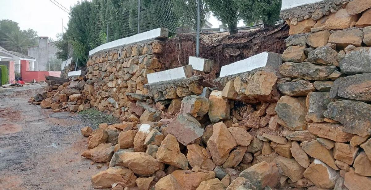 Daños en una zona de diseminados.