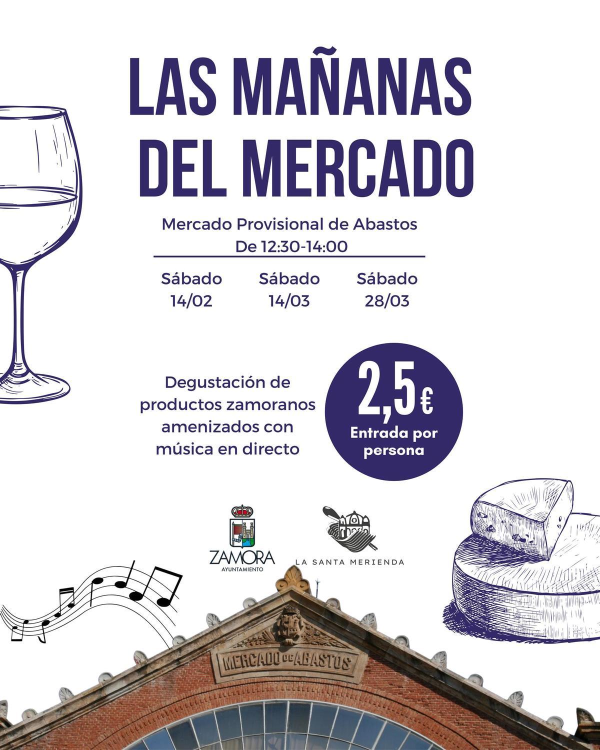 Cartel anunciador de "Las mañanas del Mercado"
