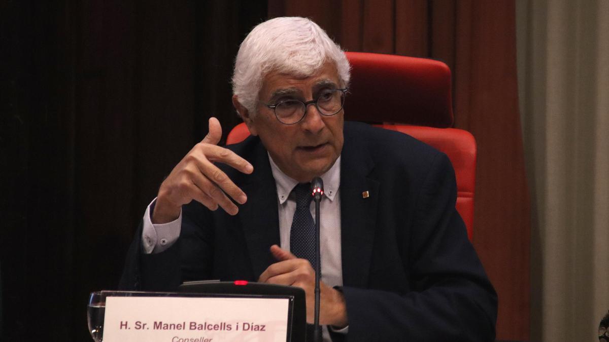 El conseller de Salut, Manel Balcells, durantre una comparecencia en la Comisión de Salud del Parlament.