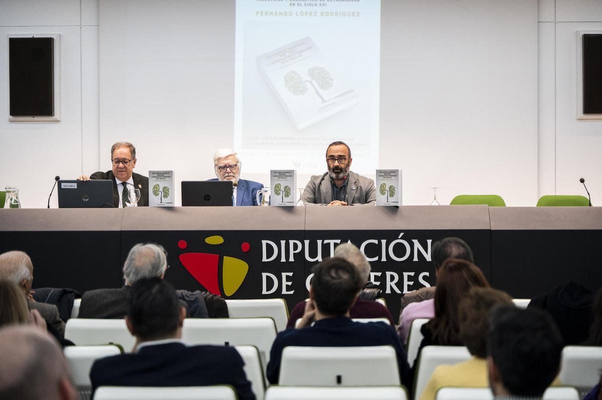 La presentación del libro 'Una visión del desarrollo industrial y energético de Extremadura en el siglo XXI' en el Edificio Pintores 10.