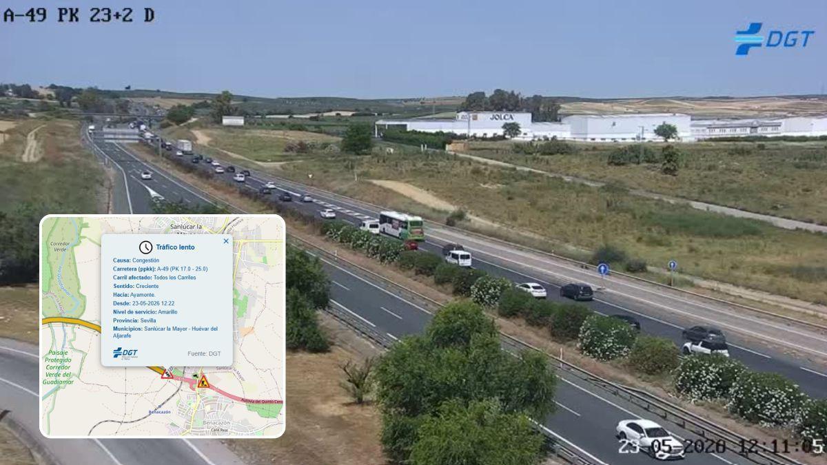 Retenciones en la A-49 este sábado