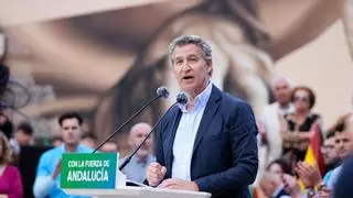 Feijóo celebra la "espectacular" victoria de Moreno sin alusiones a Vox y asegura que "el que da miedo es Sánchez"
