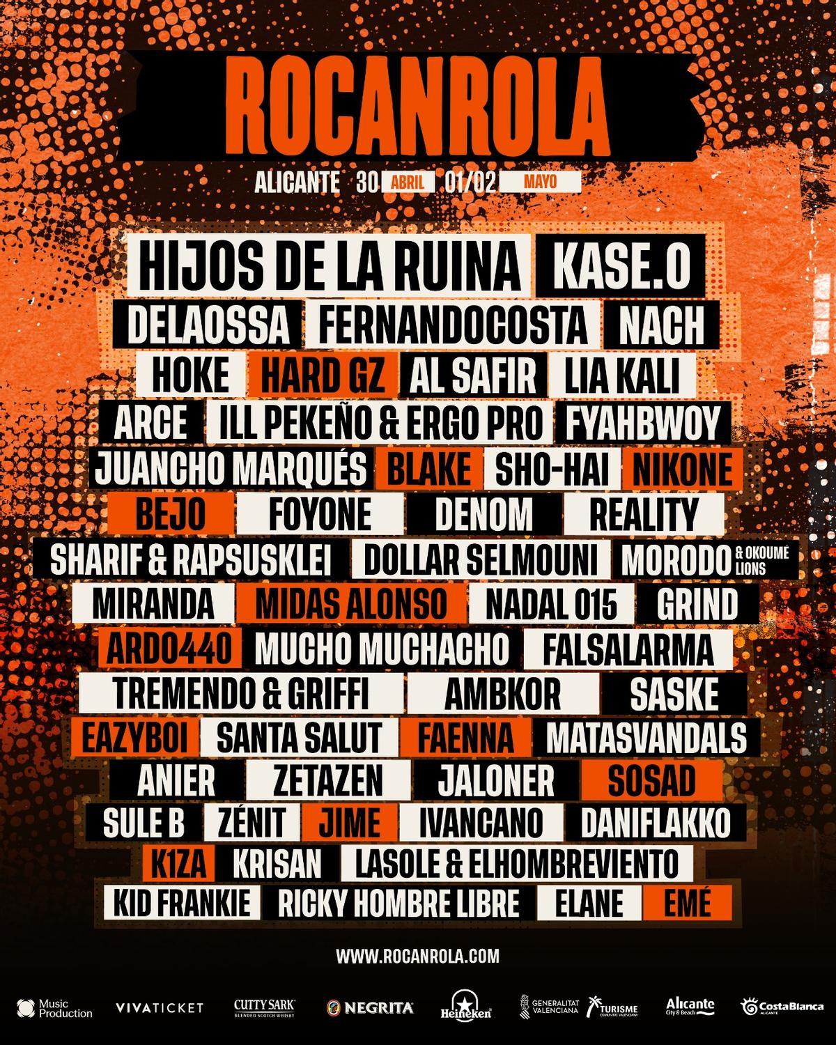 Cartel oficial de la nueva edición del festival Rocanrola en Alicante