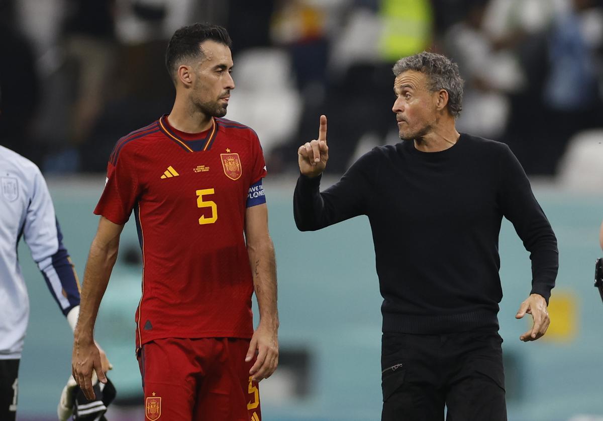 Fase de grupos del Mundial de Fútbol Qatar 2022 entre España y Alemania en el estadio Al Bait en Al Khor (Catar)