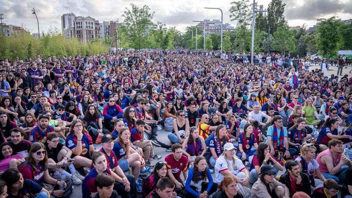 Ambiente en Barcelona por la  final de la Champions femenina Barça-Arsenal