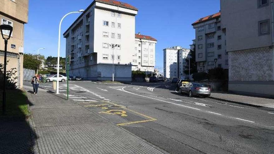 Calle Juan Darriba, en O Birloque, donde se produjo la riña.