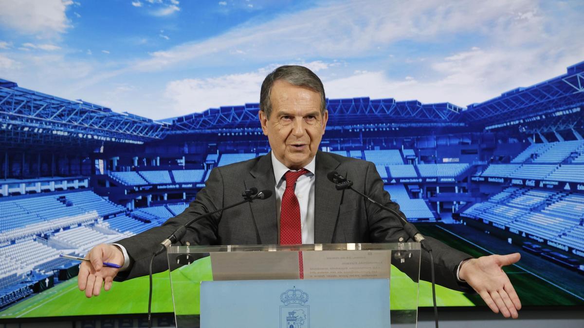 Abel Caballero durante la rueda de prensa de ayer sobre las notas del Mundial 2030
