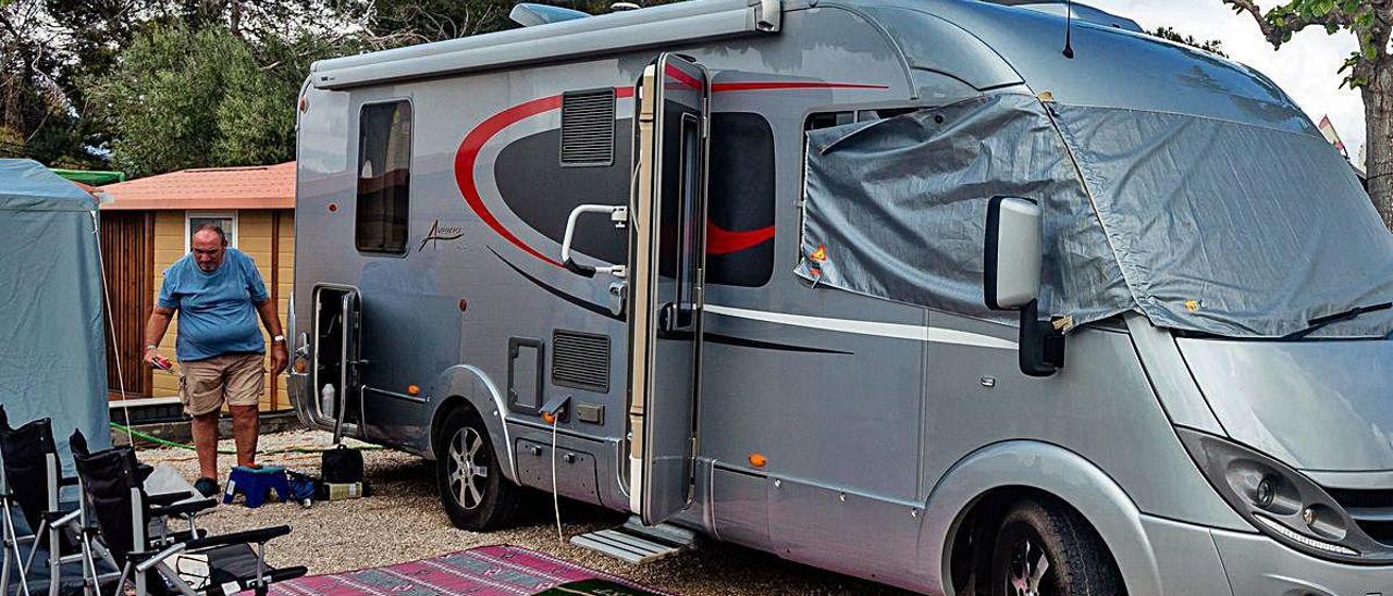 Turistas en un camping de Benidorm durante el confinamiento.