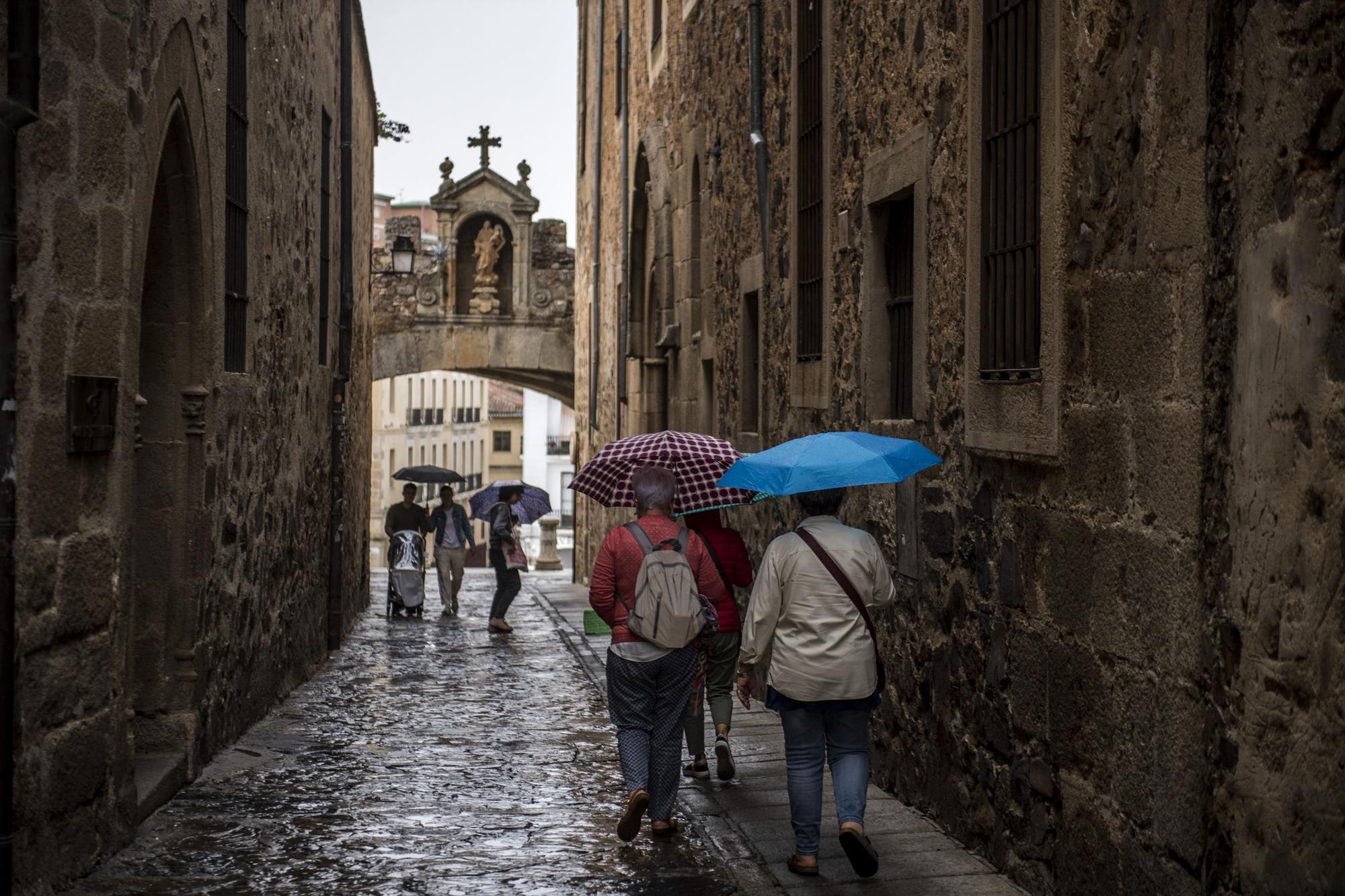 Fotogalería | La lluvia a su paso por Cáceres