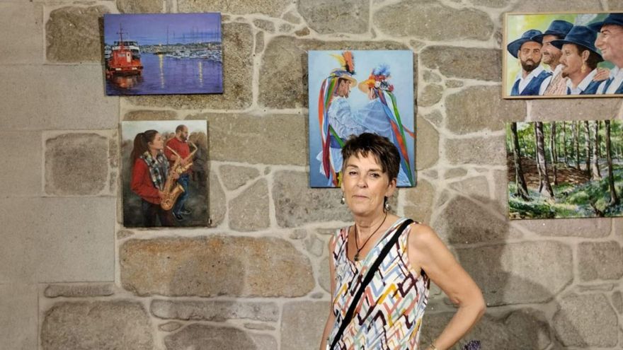 La pintora Irene Magrath en la exposición .