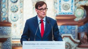 El president Salvador Illa, en el acto para homenjear al exilio catalán en México.