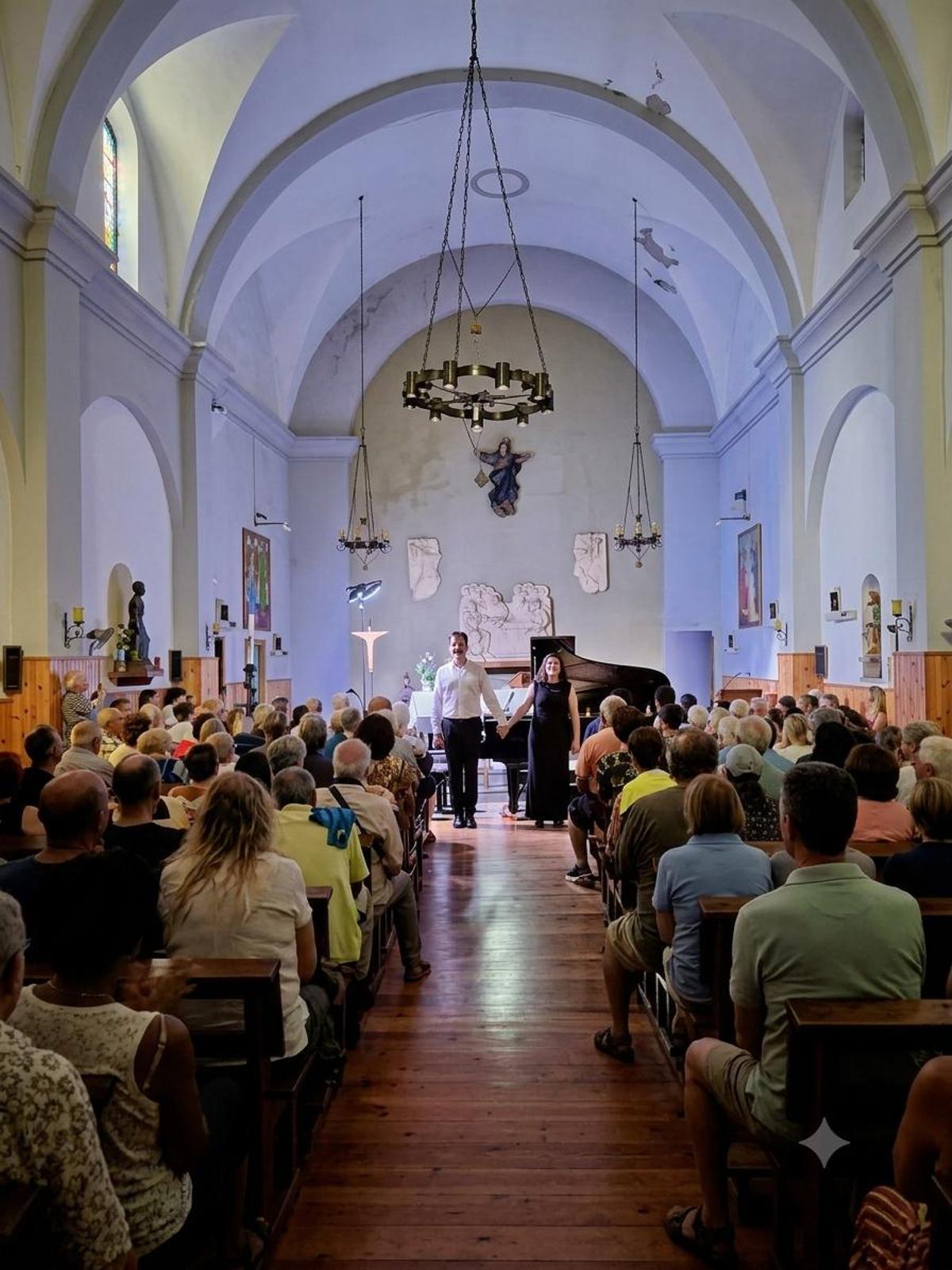 Mireia Fornells i Joan Miquel Hernández al concert de Gòsol