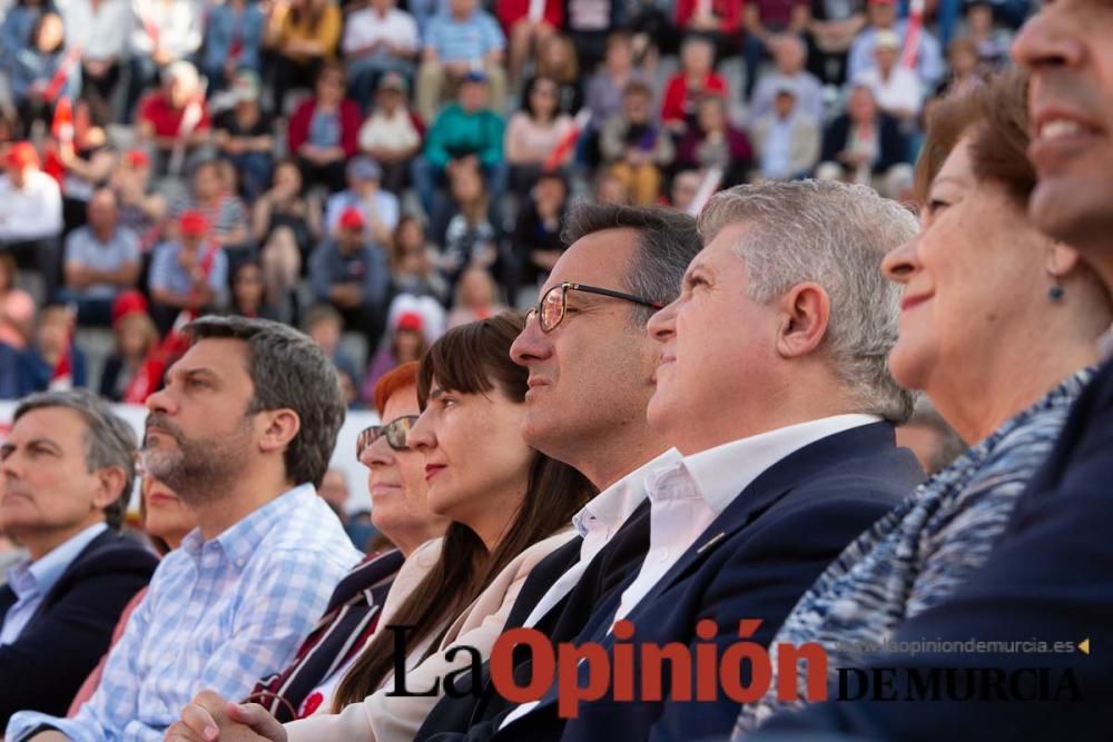 Pedro Sánchez en un acto de campaña del PSOE en Calasparra