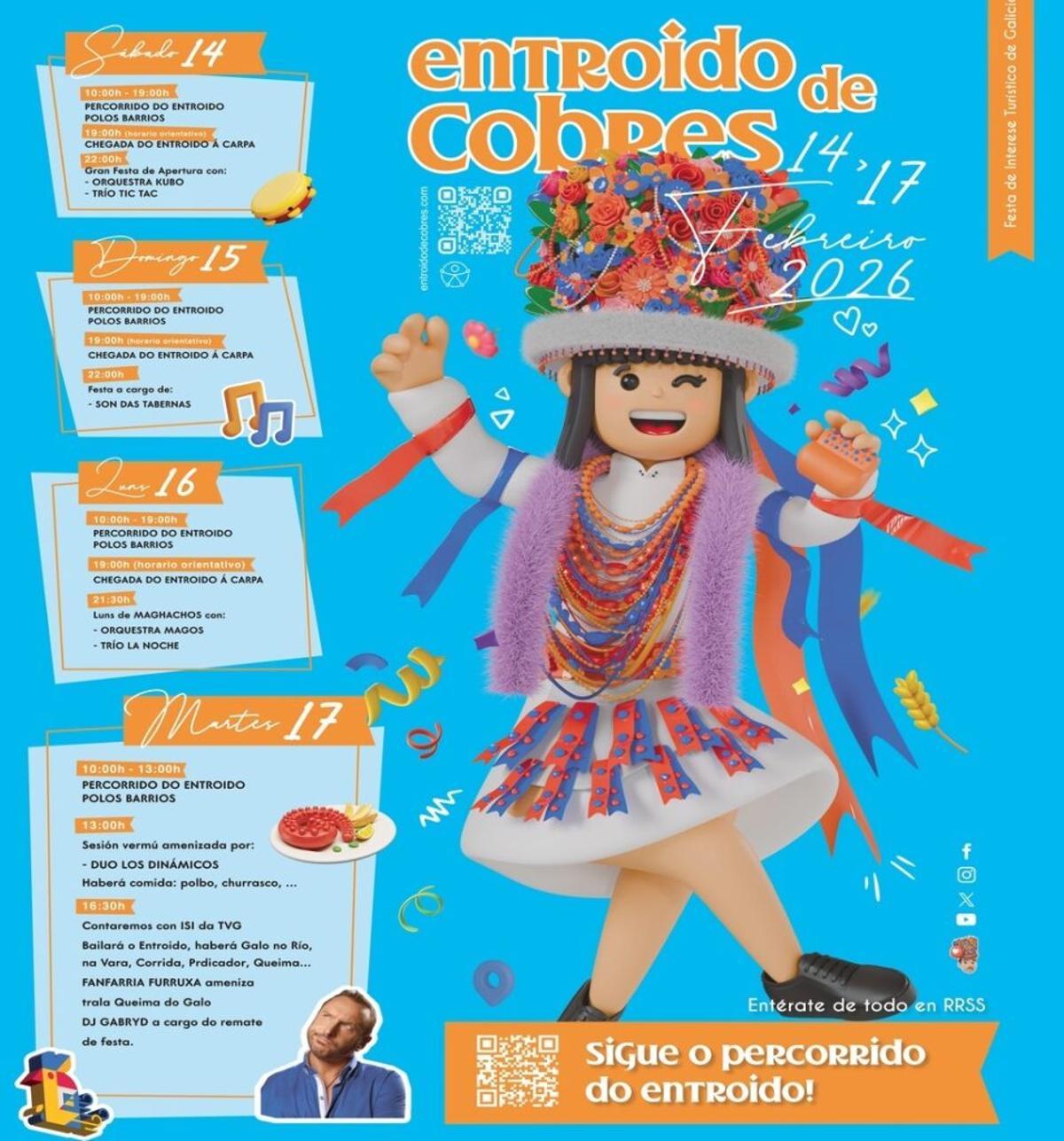 Cartel do Entroido de Cobres 2026.