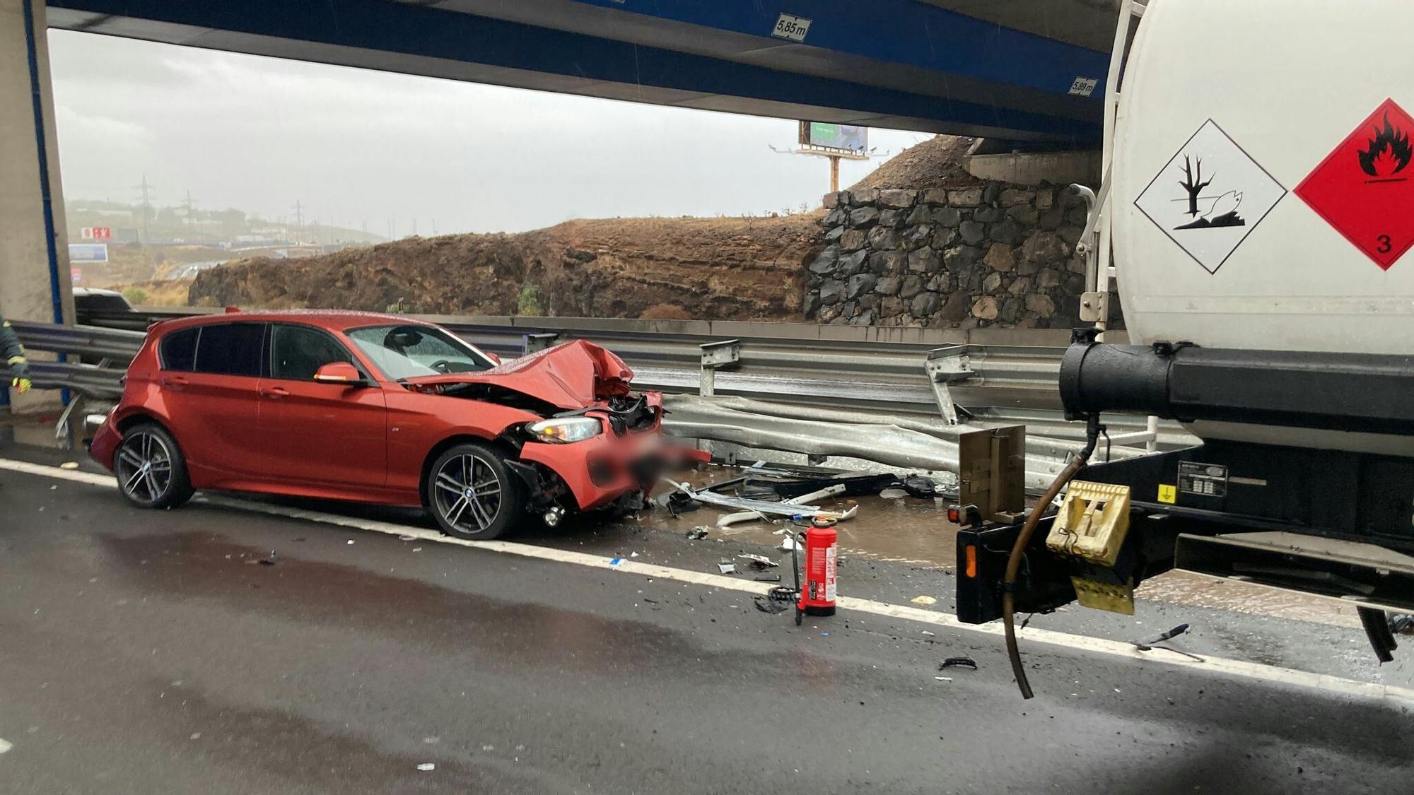 Accidentes producidos este lunes de intensas precipitaciones