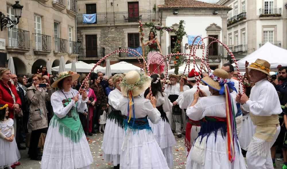 La Festa dos Maios llena de color el Casco Vello y "espanta" el invierno con flores y música