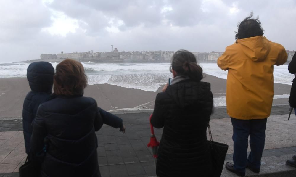 El temporal con alerta roja en el mar deja olas de más de once metros y árboles caídos.