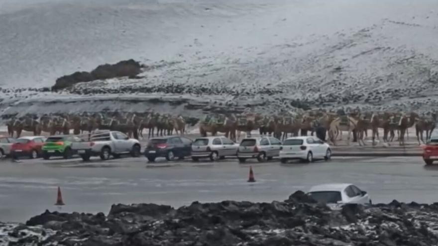 Espectacular granizada en Lanzarote