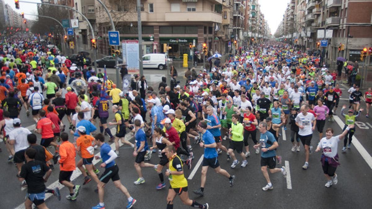 Corredores del maratón de Barcelona