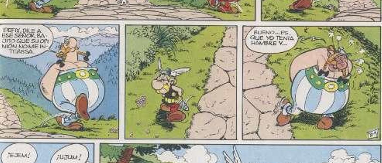 Astérix y Obélix manteniendo la distancia social en &quot;El escudo Arverno&quot; hasta que se saltan el enfado.